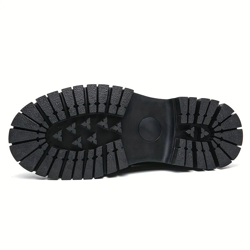 Stylish Elevated Faux Leather Loafers