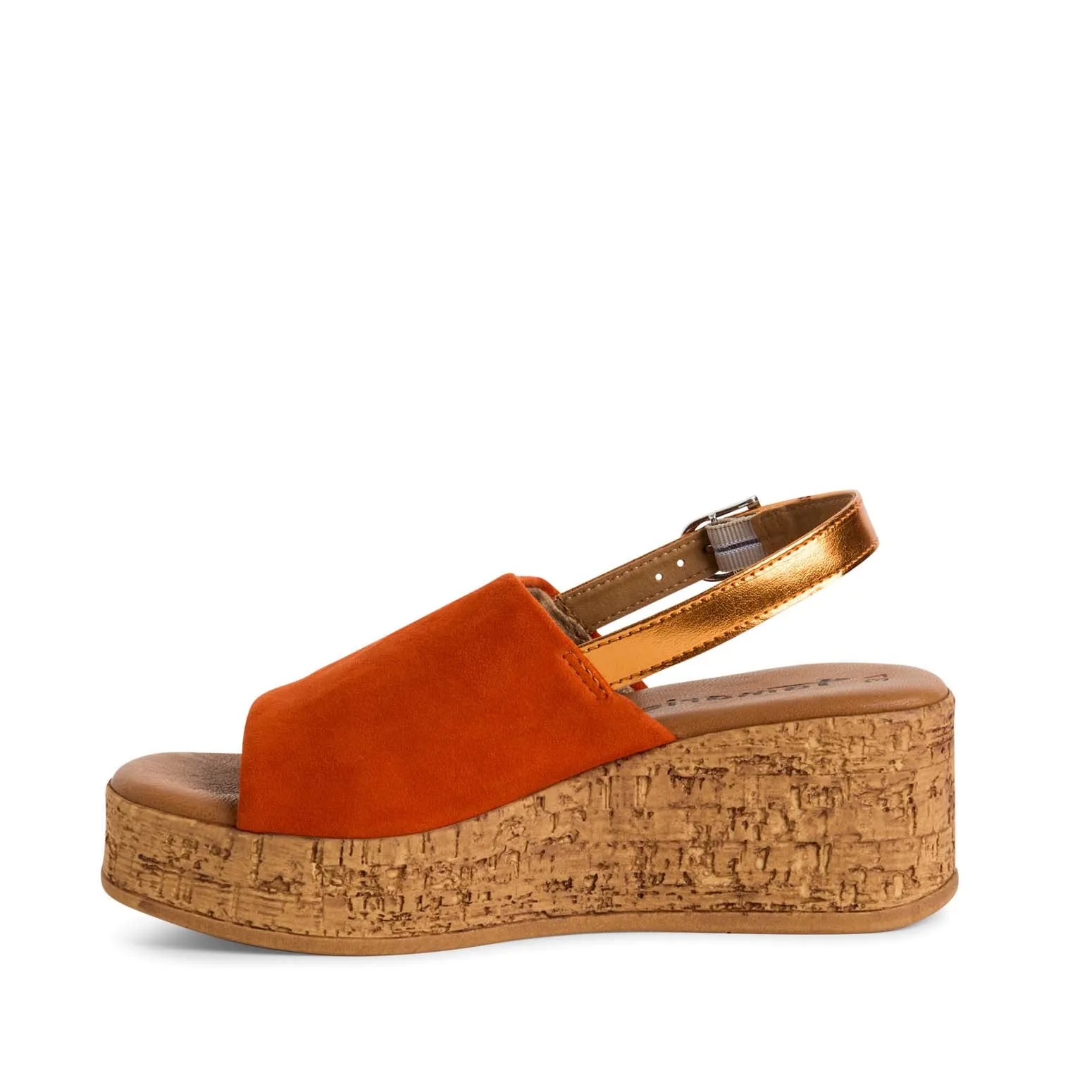 Tamaris Cork Wedge Sandal Orange