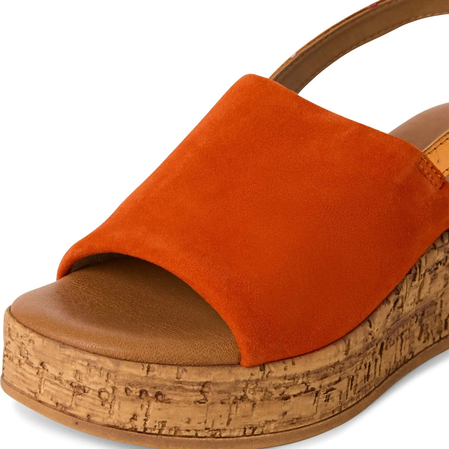 Tamaris Cork Wedge Sandal Orange