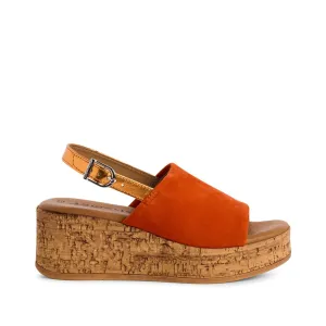 Tamaris Cork Wedge Sandal Orange