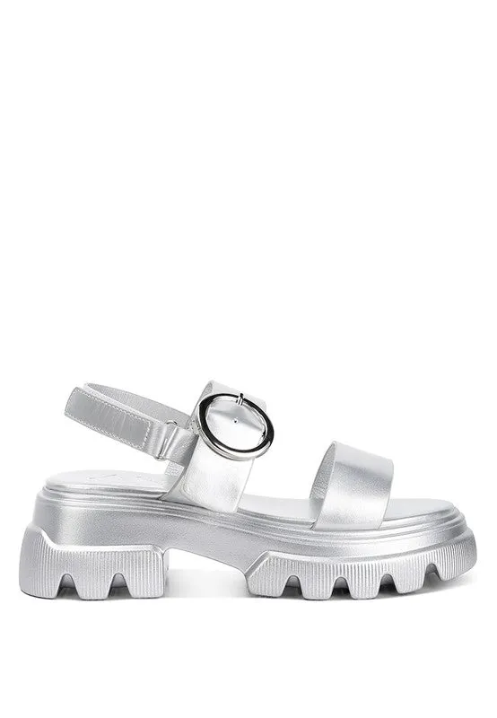 The Silas Metallic Chunky Sandals