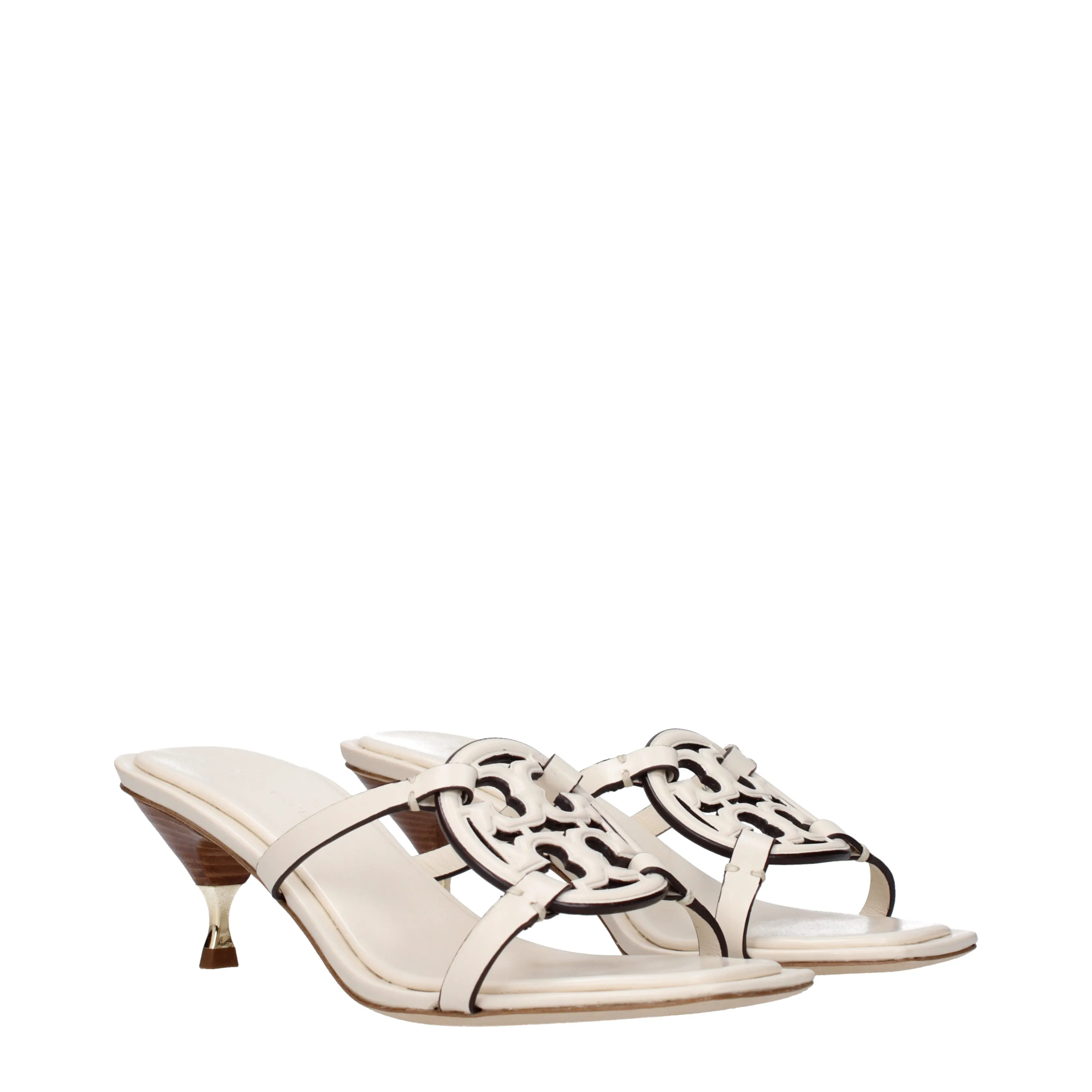 Tory Burch kvinnors sandaler Beige Leather/ Light Cream
