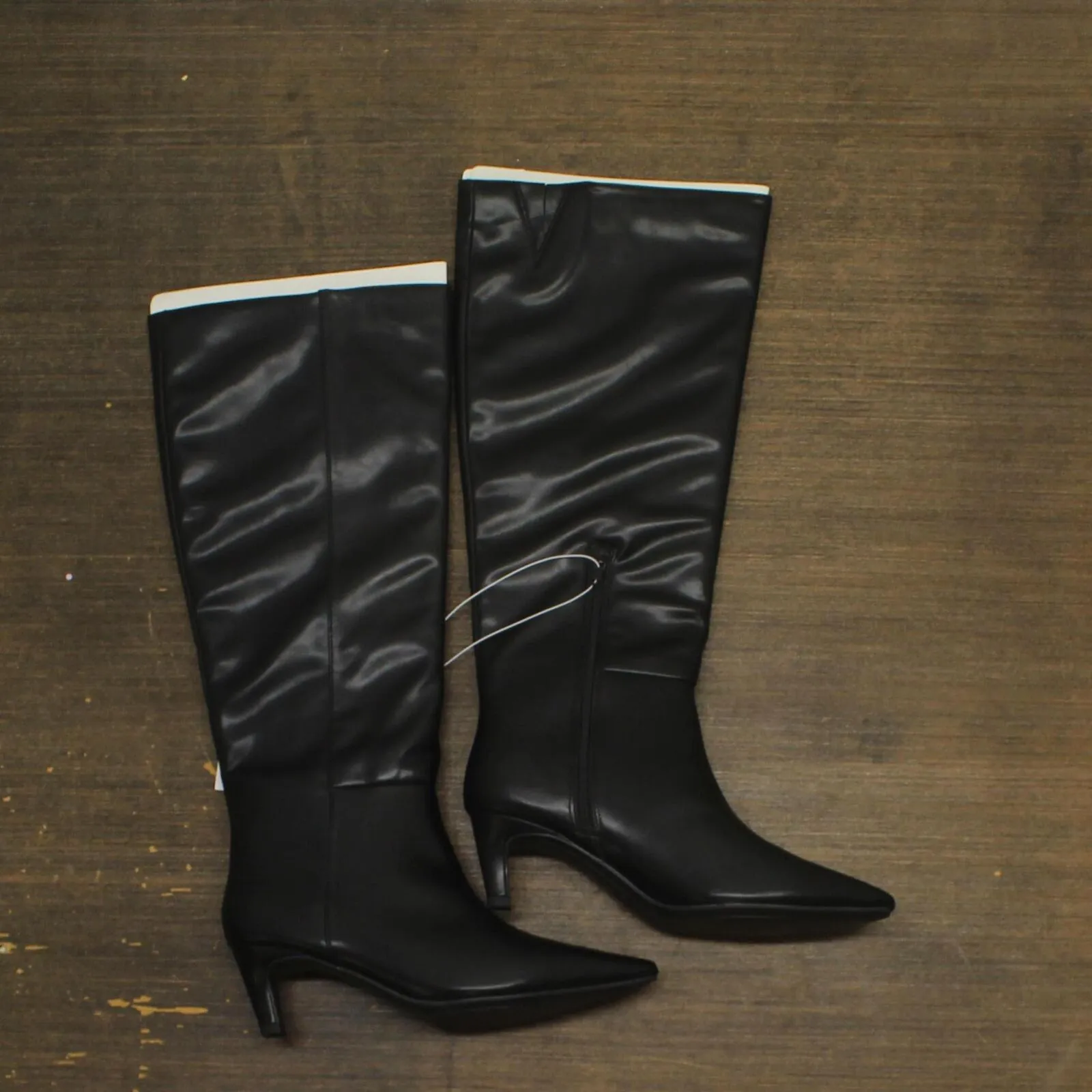 Universal Thread  Kendra Kitten Heel Tall Dress Boots Memory Foam Black 9.5M