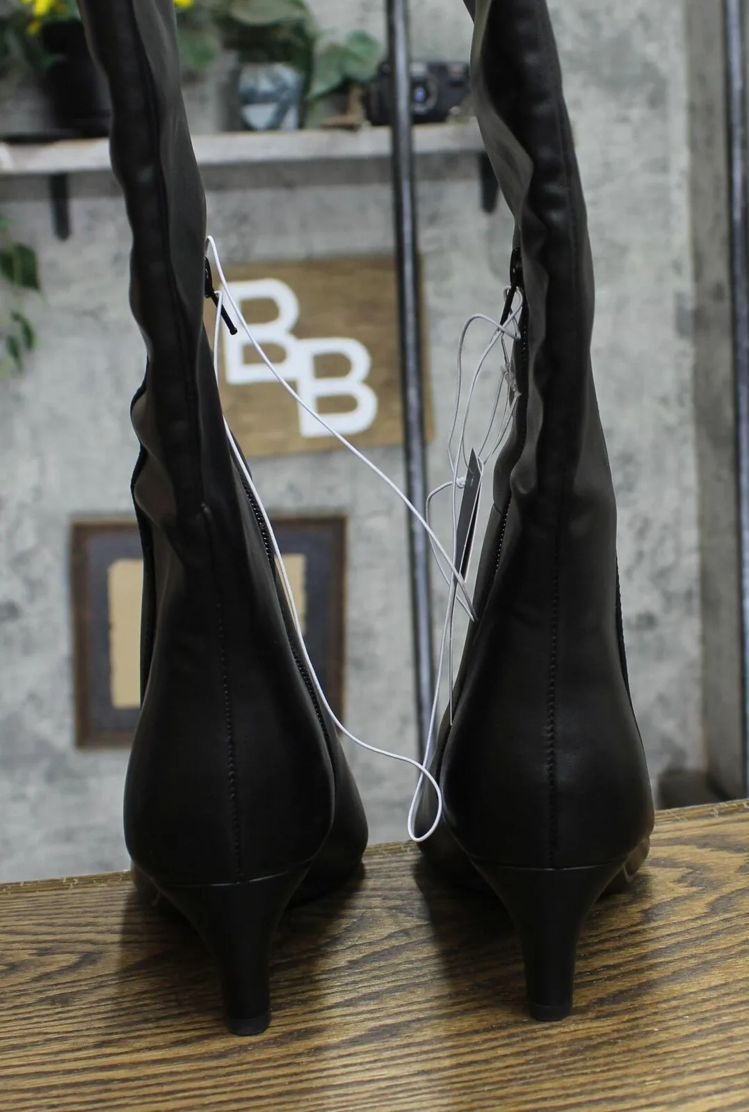 Universal Thread  Kendra Kitten Heel Tall Dress Boots Memory Foam Black 9.5M