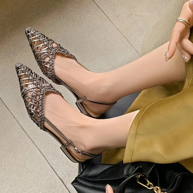 Weave Pointed Flats