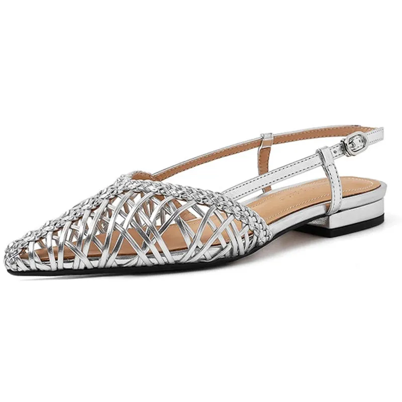 Weave Pointed Flats
