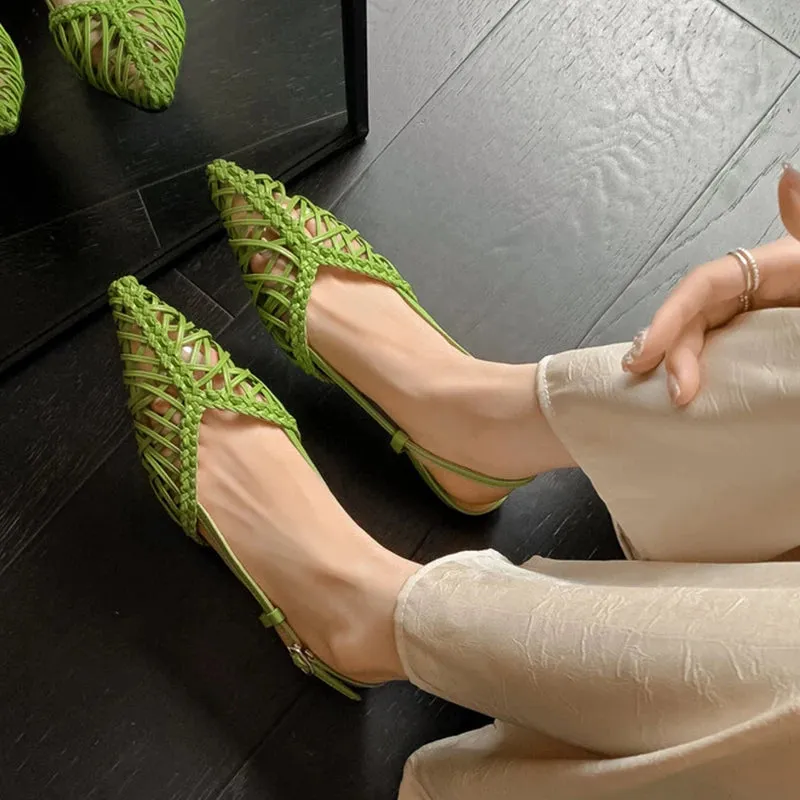 Weave Pointed Flats