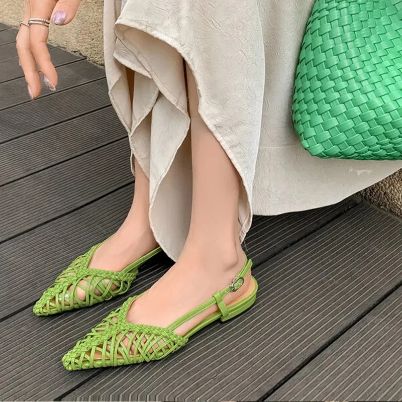Weave Pointed Flats