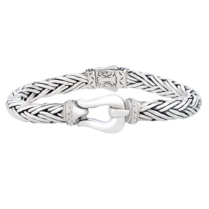 White Sapphire Woven Palmier Hook Bracelet