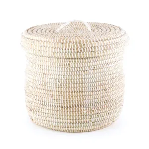White Woven Storage Container