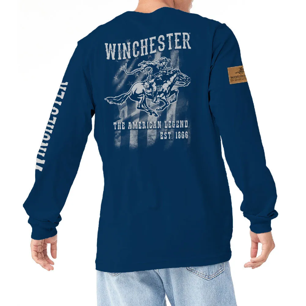 Winchester Legend - Legend Rider Flag - Long Sleeve T-Shirt - Made in USA