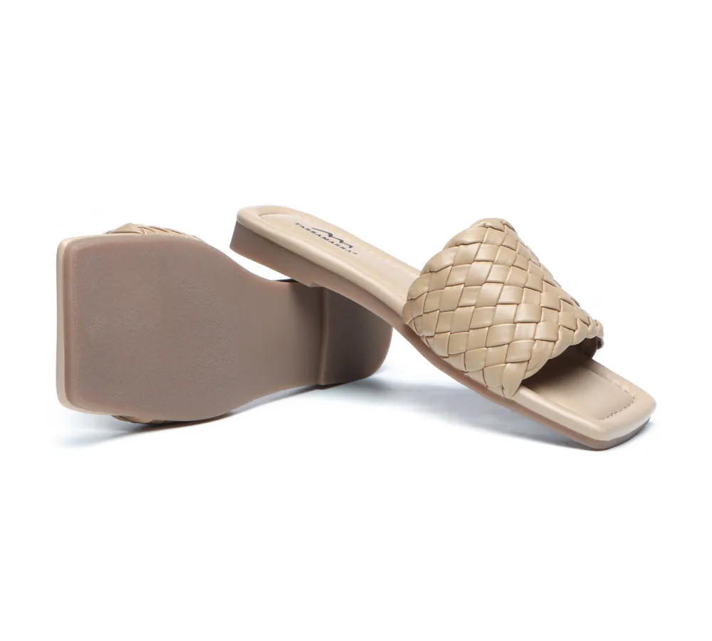 Women Flats Open Square Toe Woven Sandals Taunia