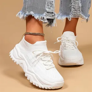 Women’s Chunky Knit Sneakers | Lightweight & Stylish