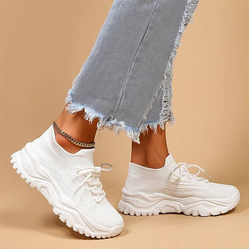 Women’s Chunky Knit Sneakers | Lightweight & Stylish
