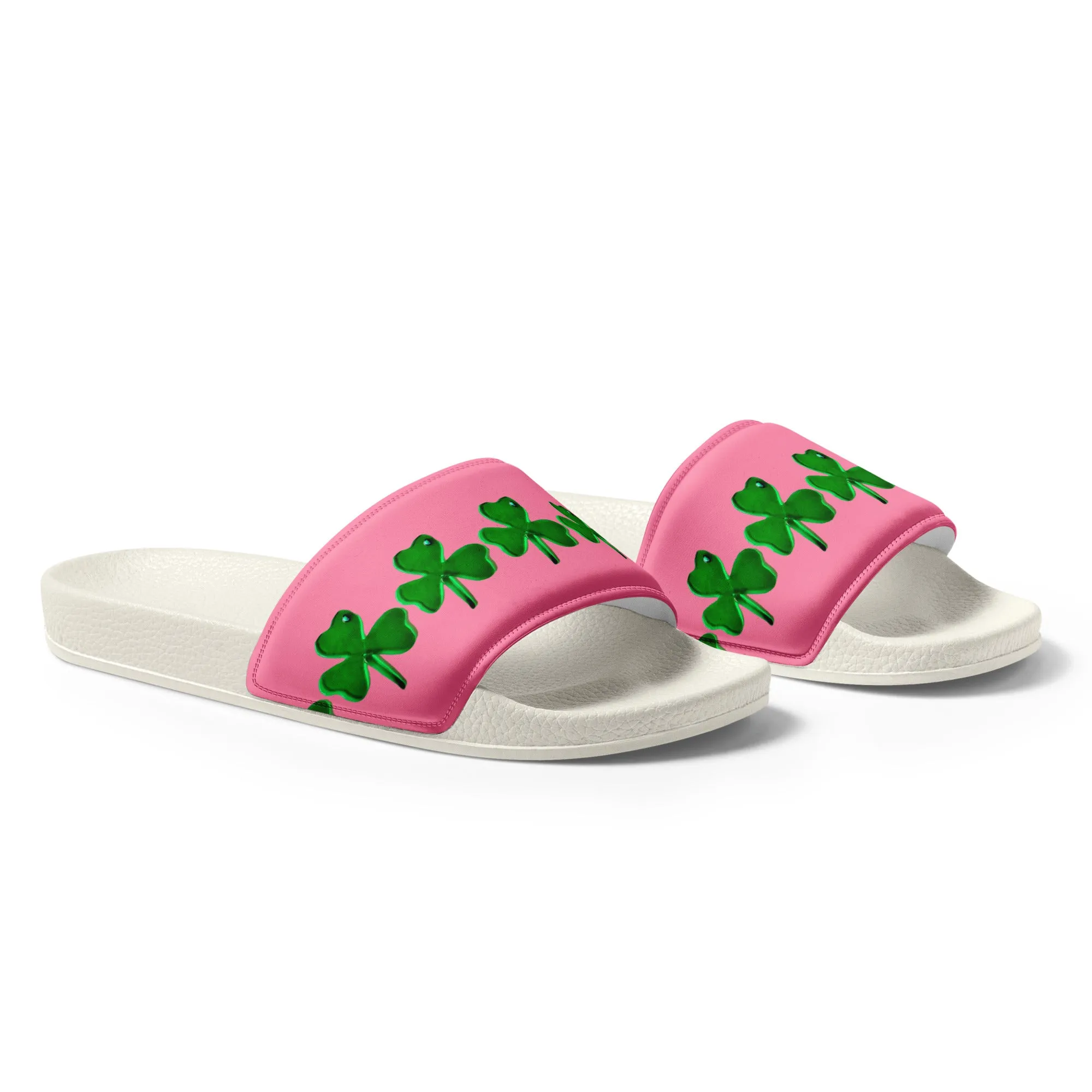 Women's Pink Clover Slides