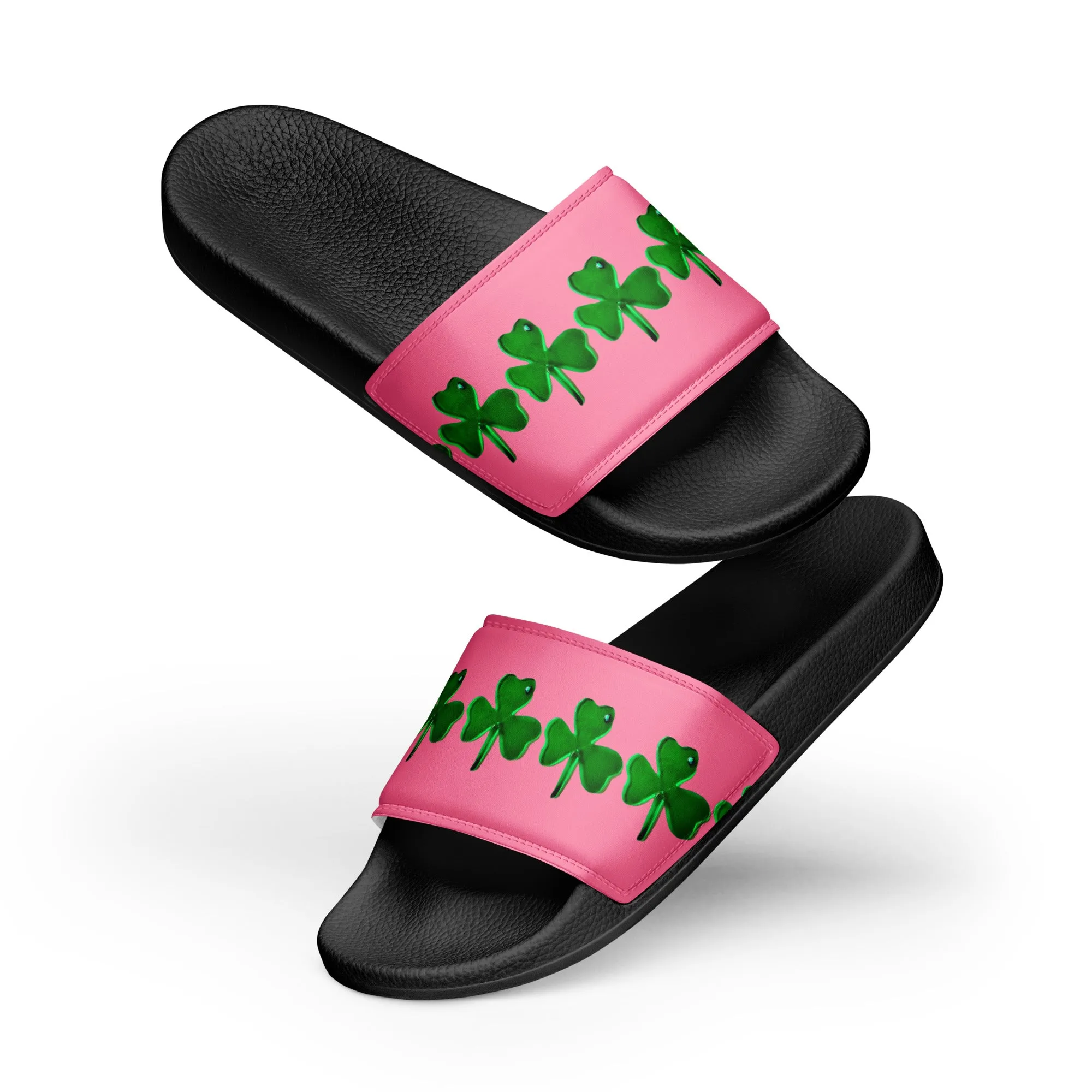 Women's Pink Clover Slides
