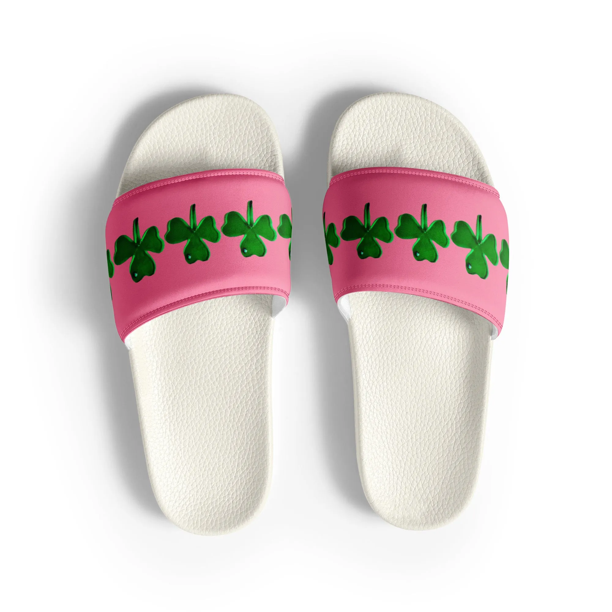 Women's Pink Clover Slides