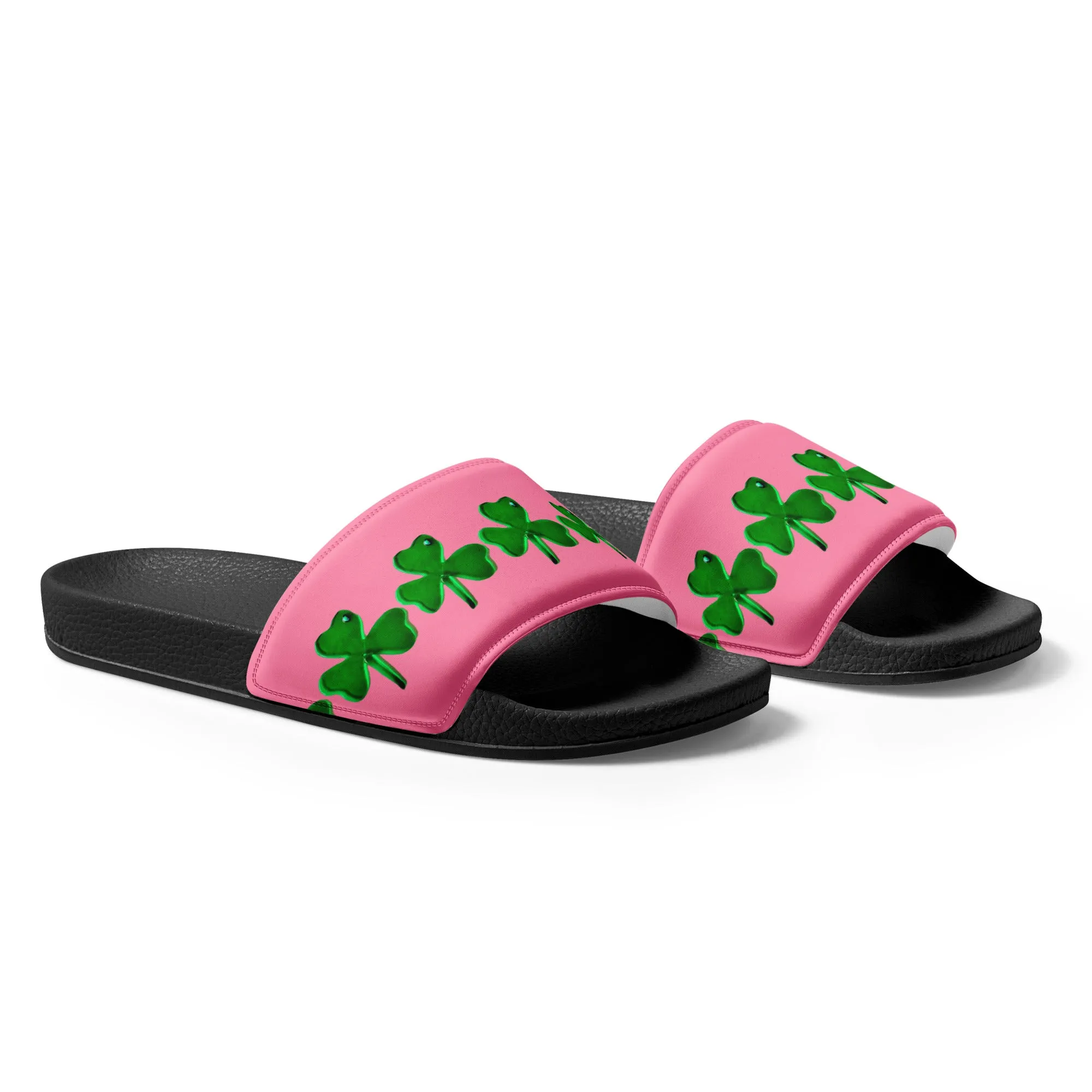 Women's Pink Clover Slides