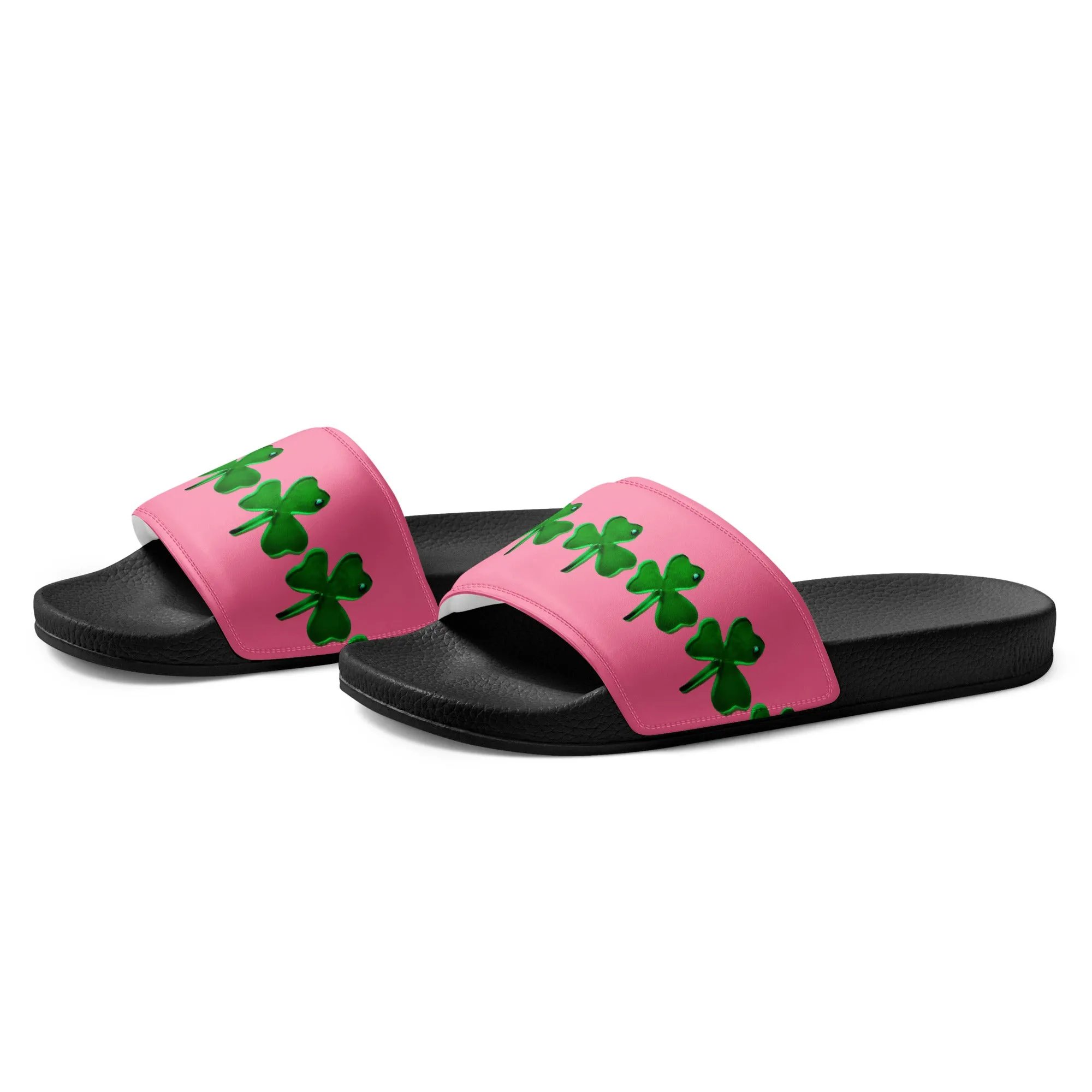 Women's Pink Clover Slides