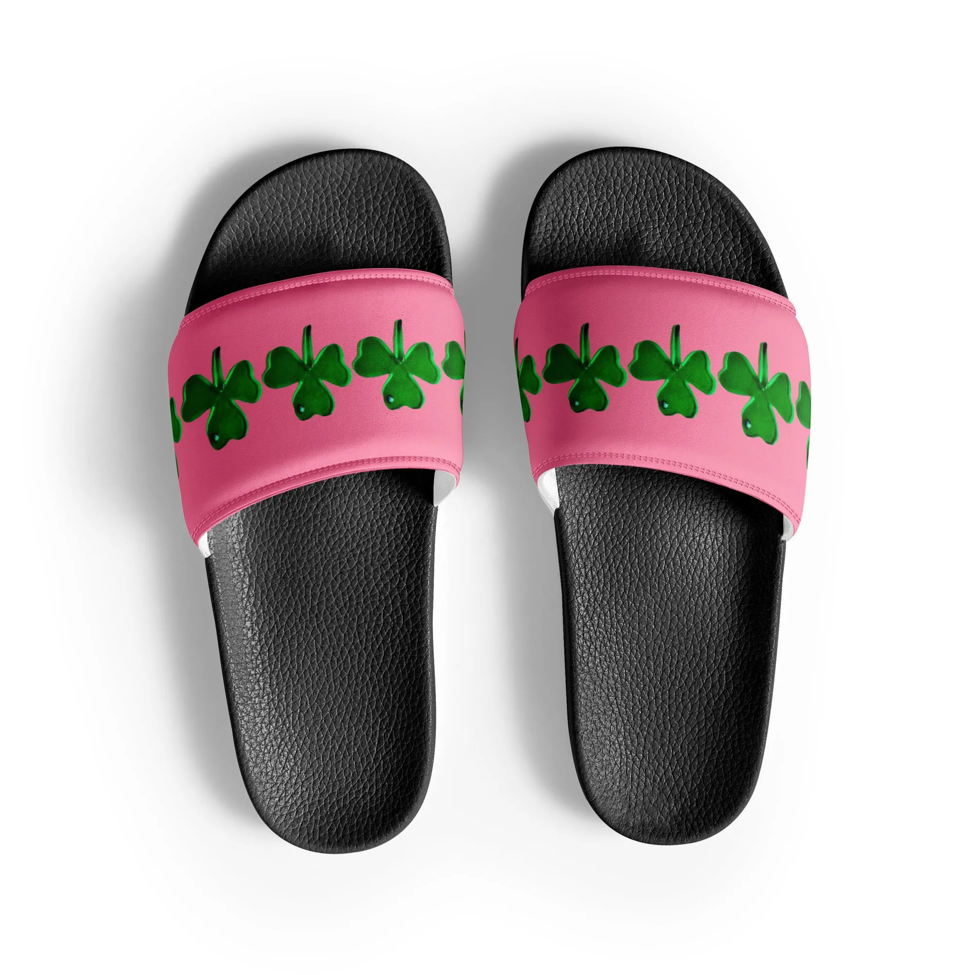 Women's Pink Clover Slides