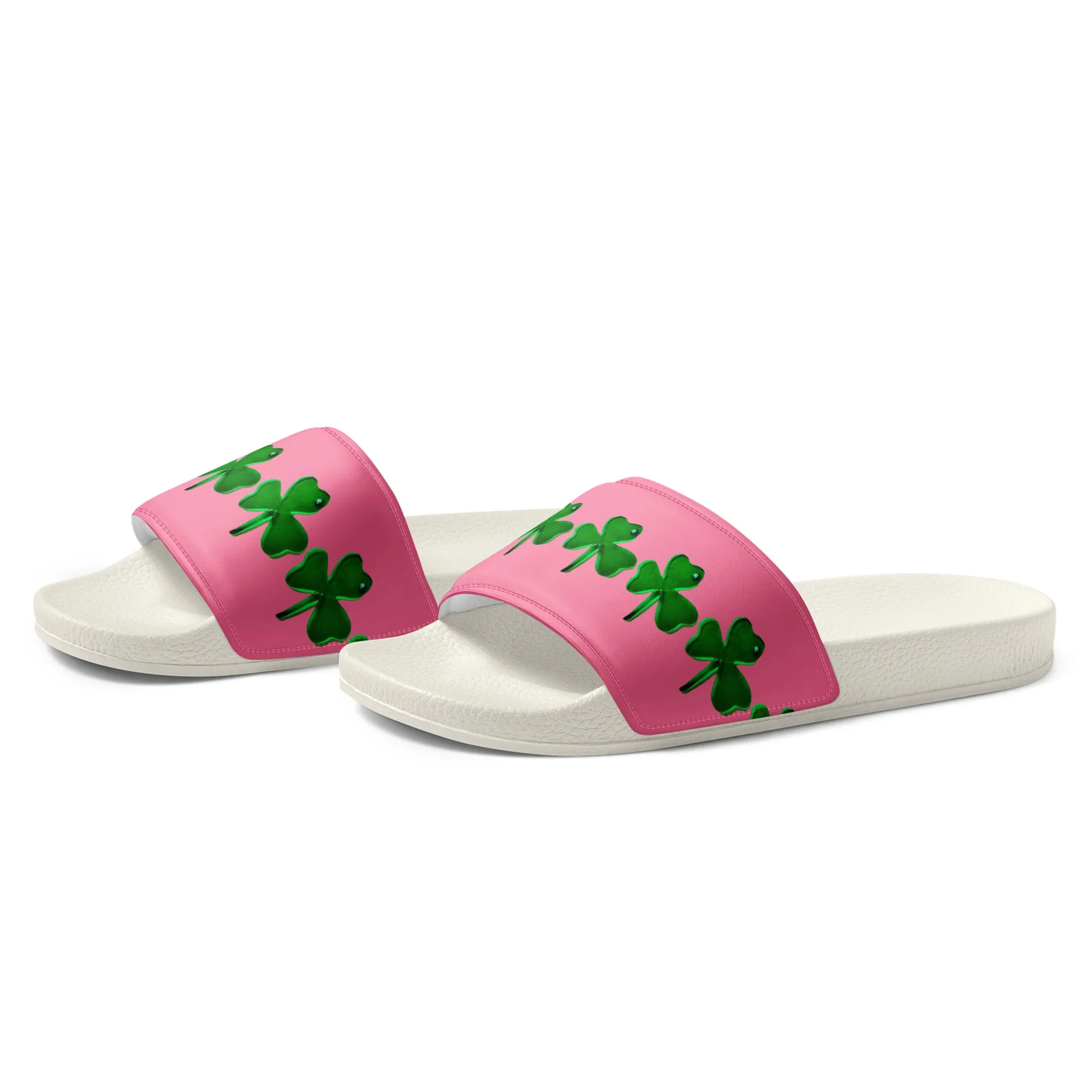 Women's Pink Clover Slides