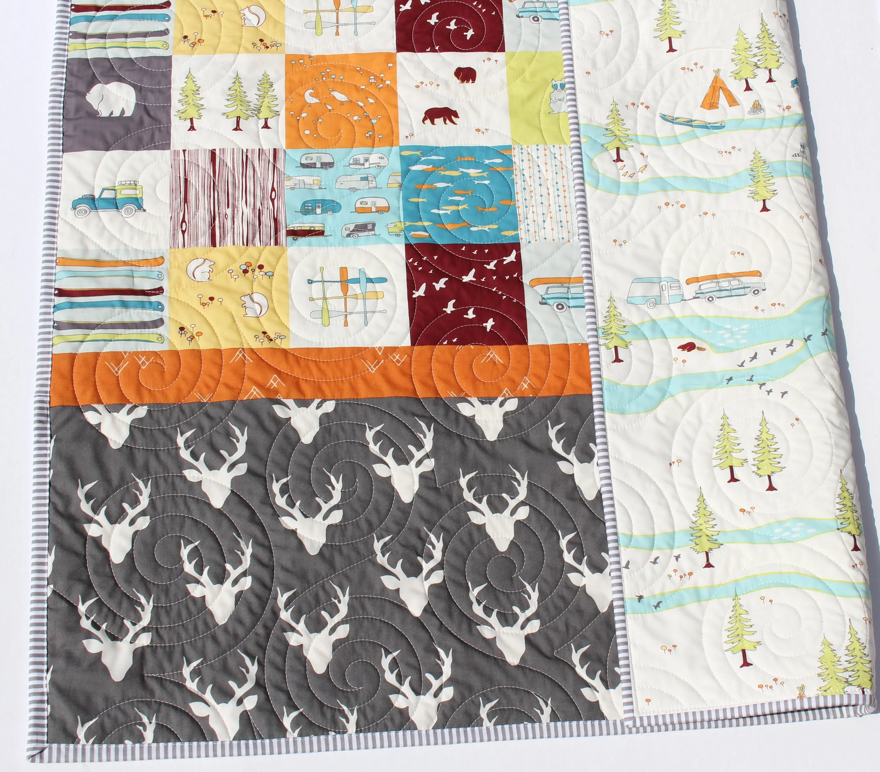 Woodland Crib Quilt Bedding Big Sur Baby Quilt Toddler Bedding Antler Baby Bedding Crib Bedding Deer Camping Woodland Blanket Baby Boy