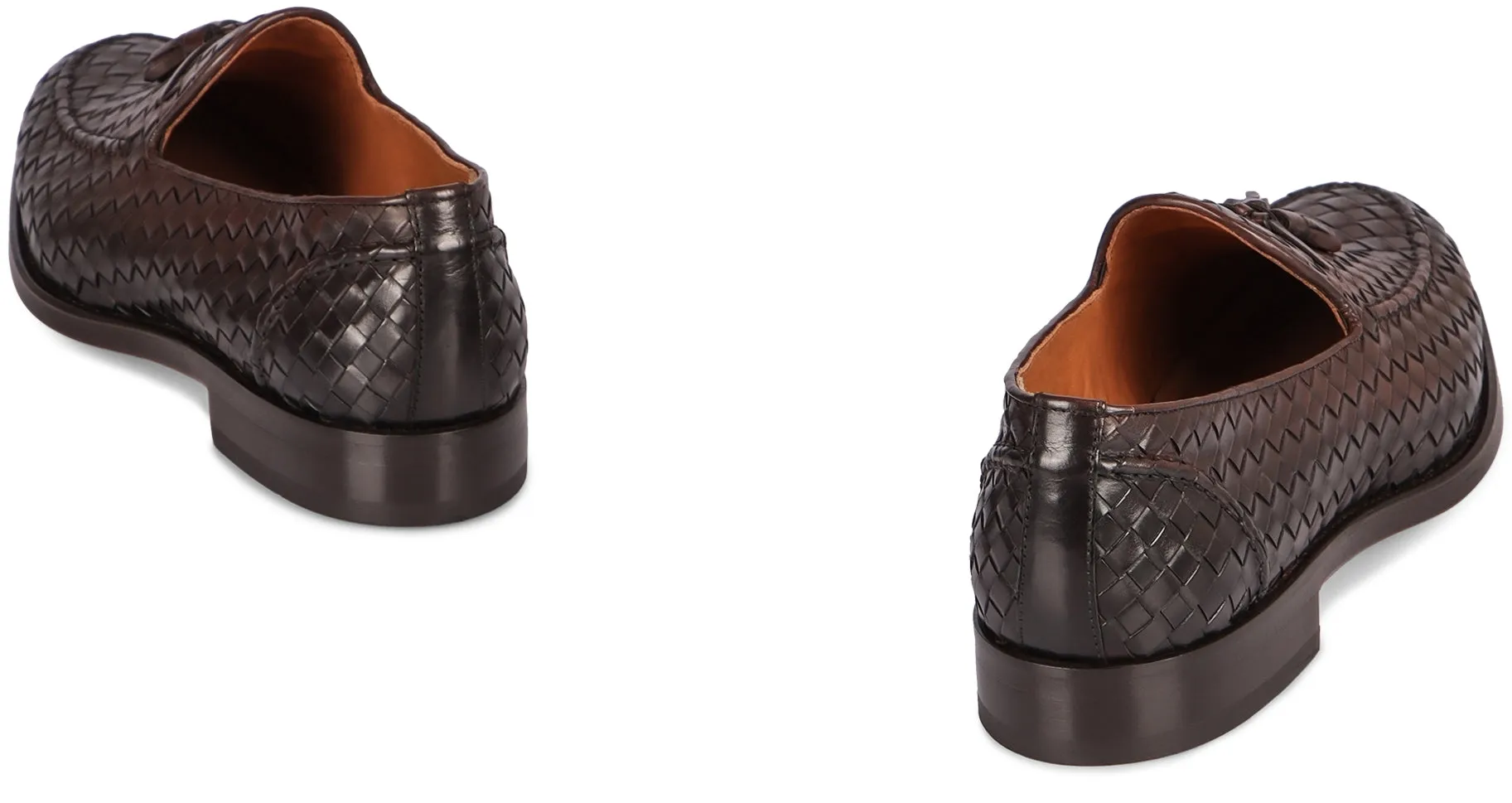 Woven leather loafers