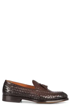Woven leather loafers