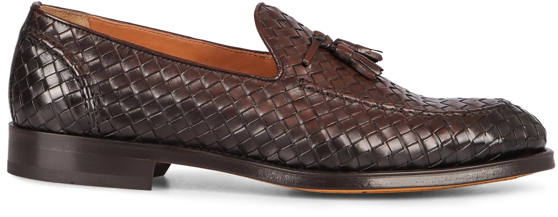 Woven leather loafers