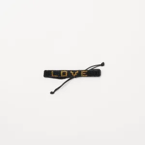 Woven LOVE Bracelet - Black/Gold