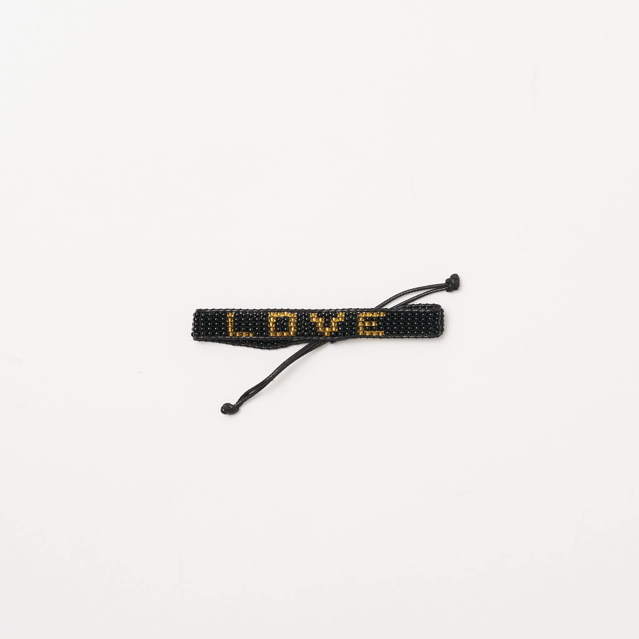 Woven LOVE Bracelet - Black/Gold