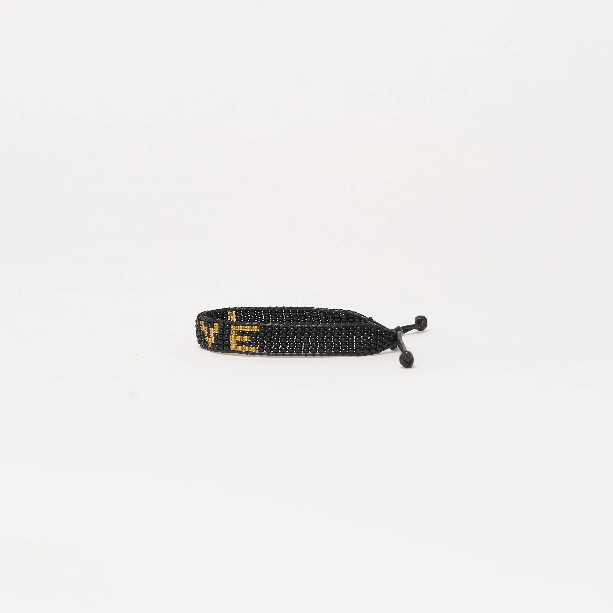 Woven LOVE Bracelet - Black/Gold