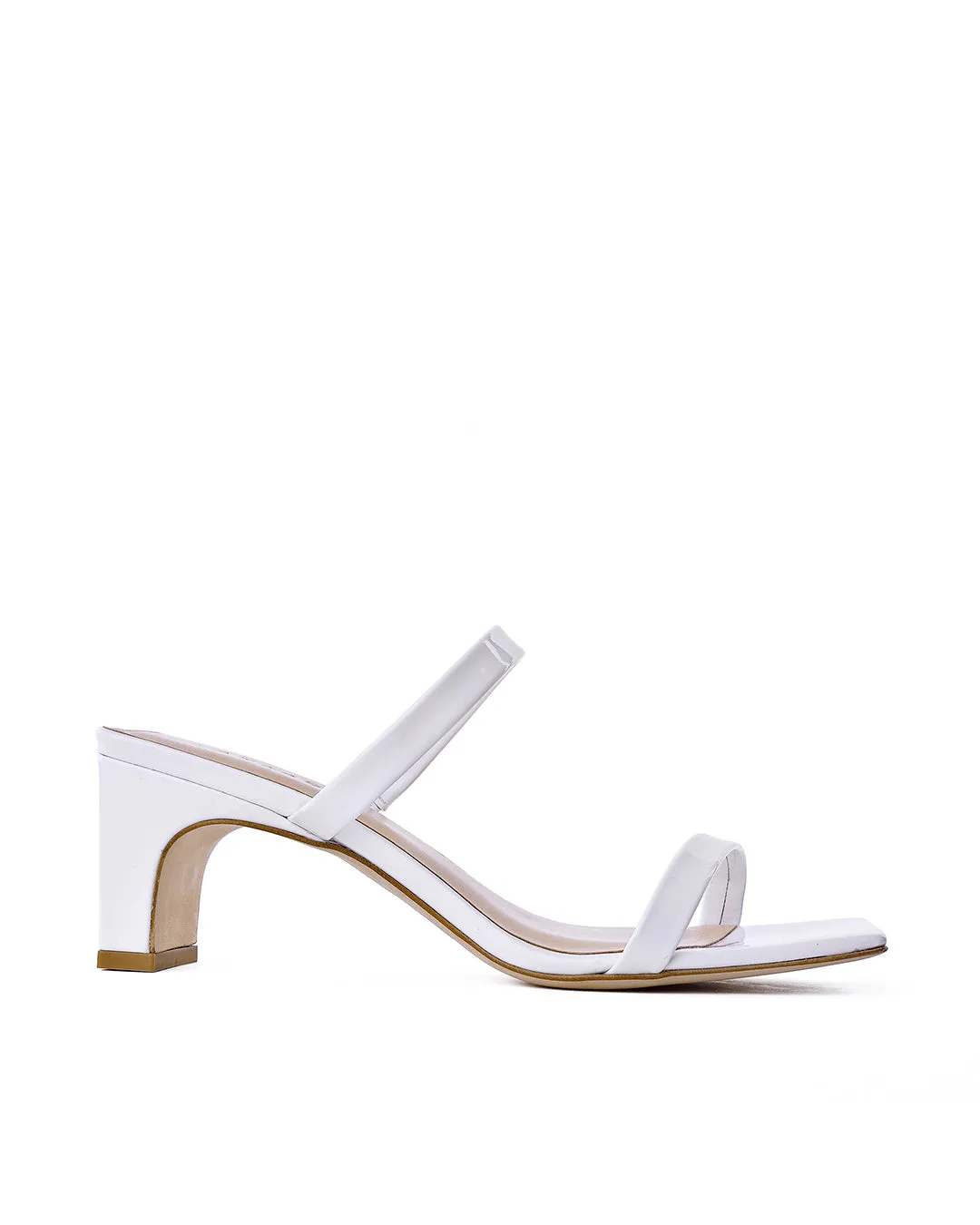 Yuki White Patent Leather Sandals